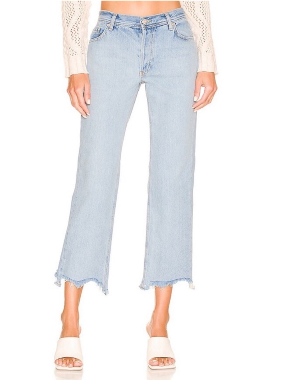 Free People We The Free Maggie Mid Rise Straight Light Wash Jeans size 27
